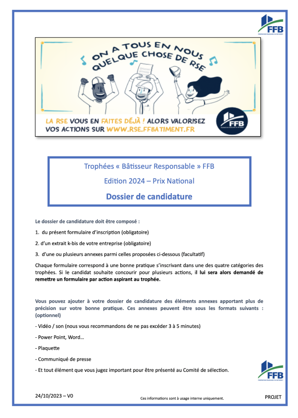 Dossier de candidature